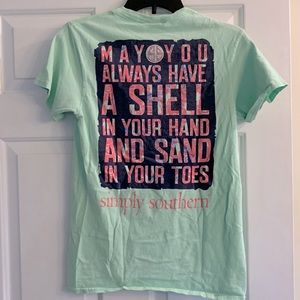SIMPLY SOUTHERN, GREEN, COTTON SHIRT, Shell in your hand Beach, Small